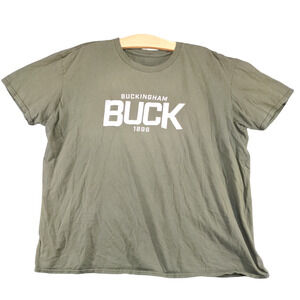 Buckingham 1986 Men's T-Shirt Short Sleeve Green 2XL Crew Neck Regular Fit